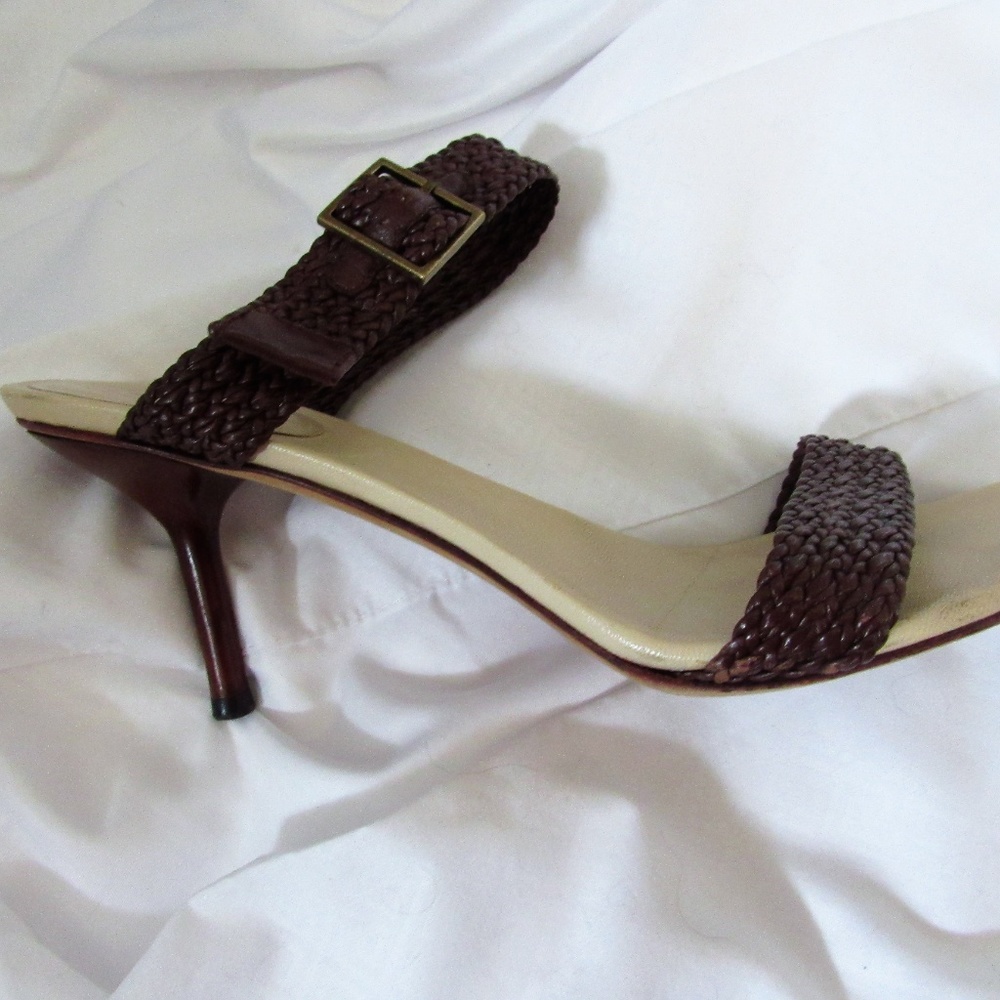 Gucci Sandals 3' Heel Braided Straps Italy 7-1/2